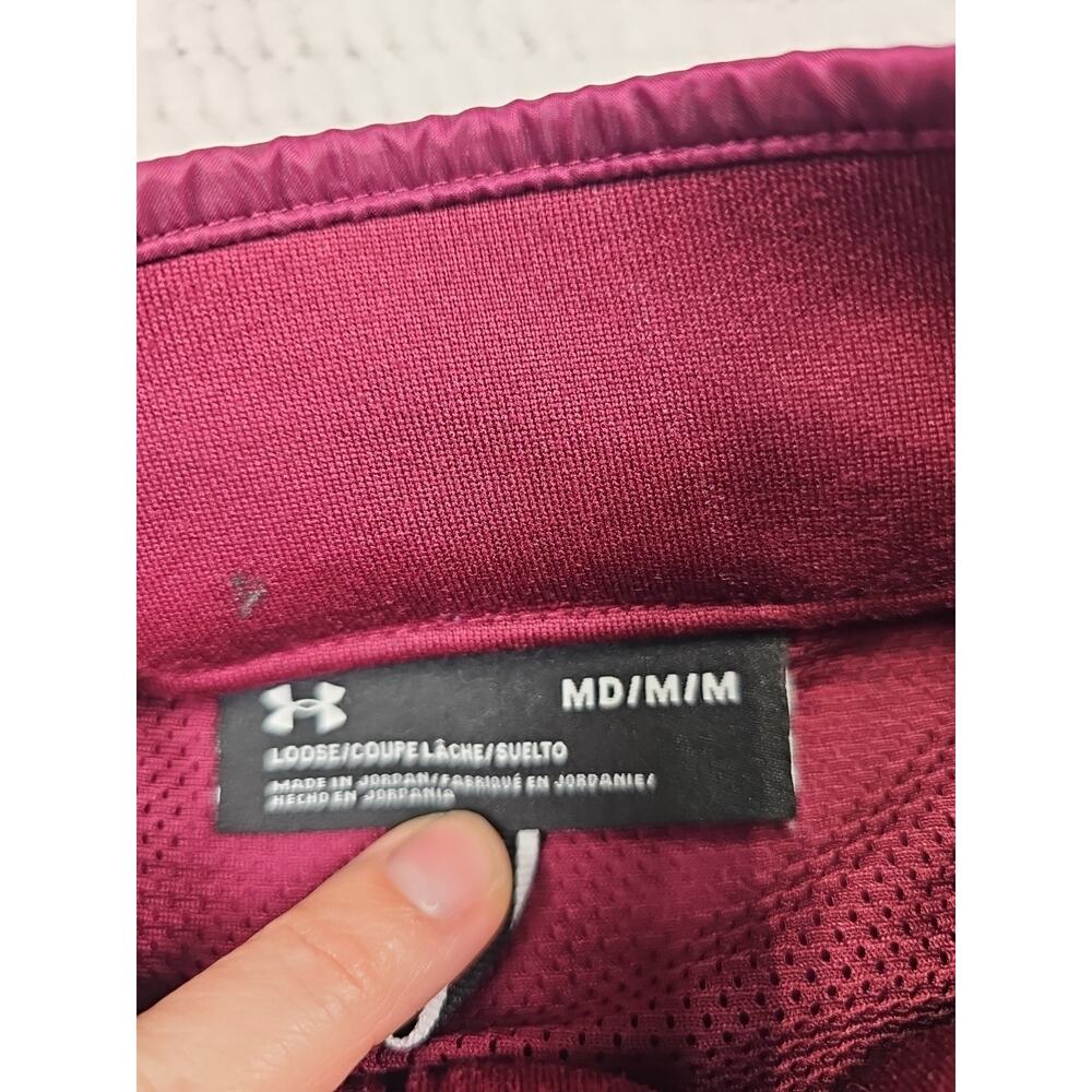 Under Armour Sweatshirt Mens Medium Maroon Full Zip Vented Active Performance - Picture 4 of 6